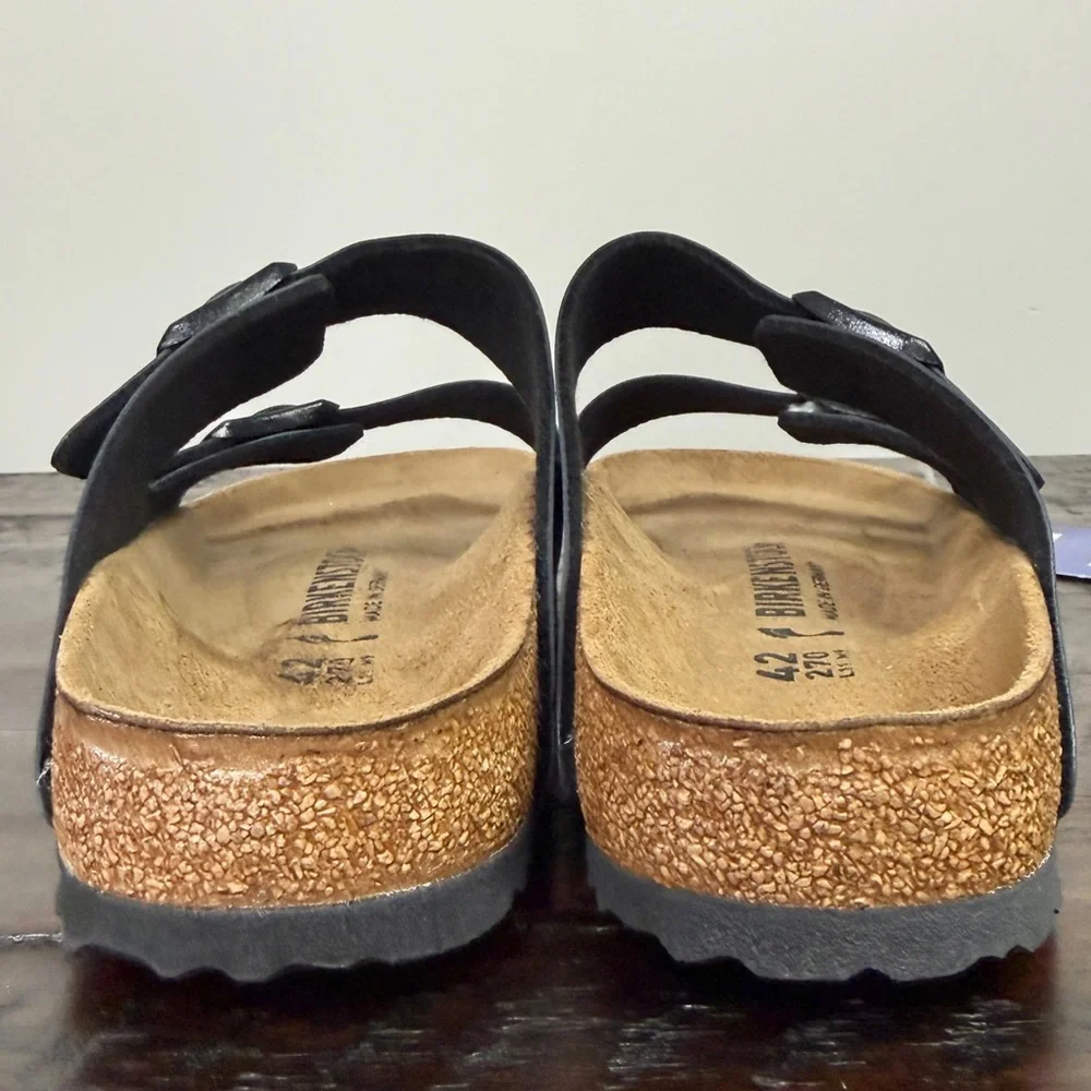 Birkenstock NWT Arizona Double Buckle Sandals in Basalt Gray L11, M9, EU 42